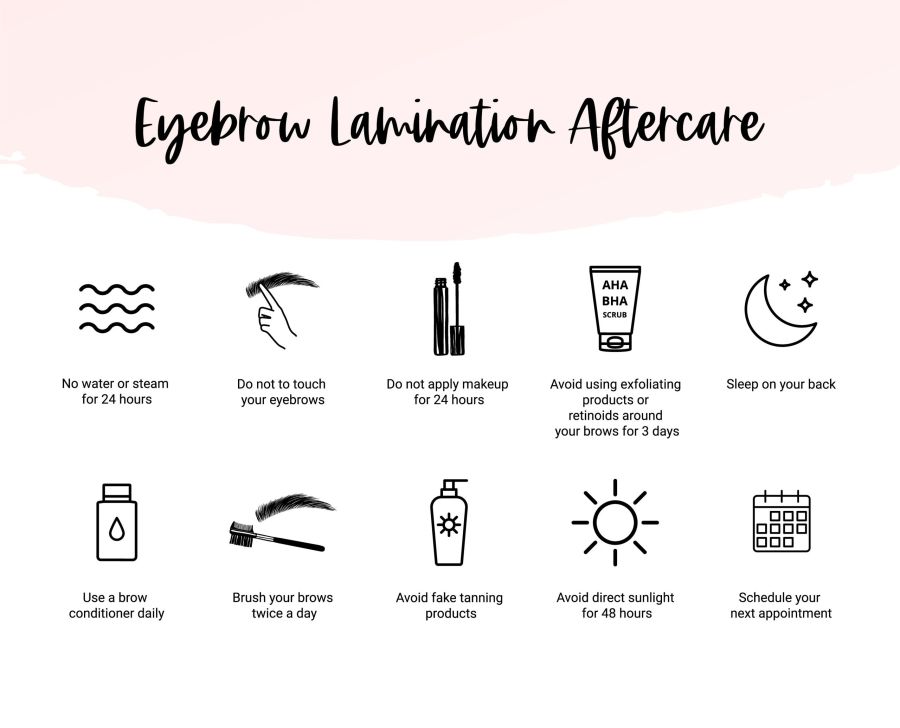 Eyebrow lamination aftercare instruction